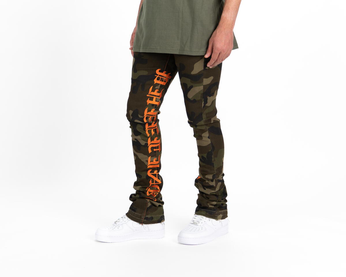 pheelings Against All Odds Flare Stacked Jeans- cameo