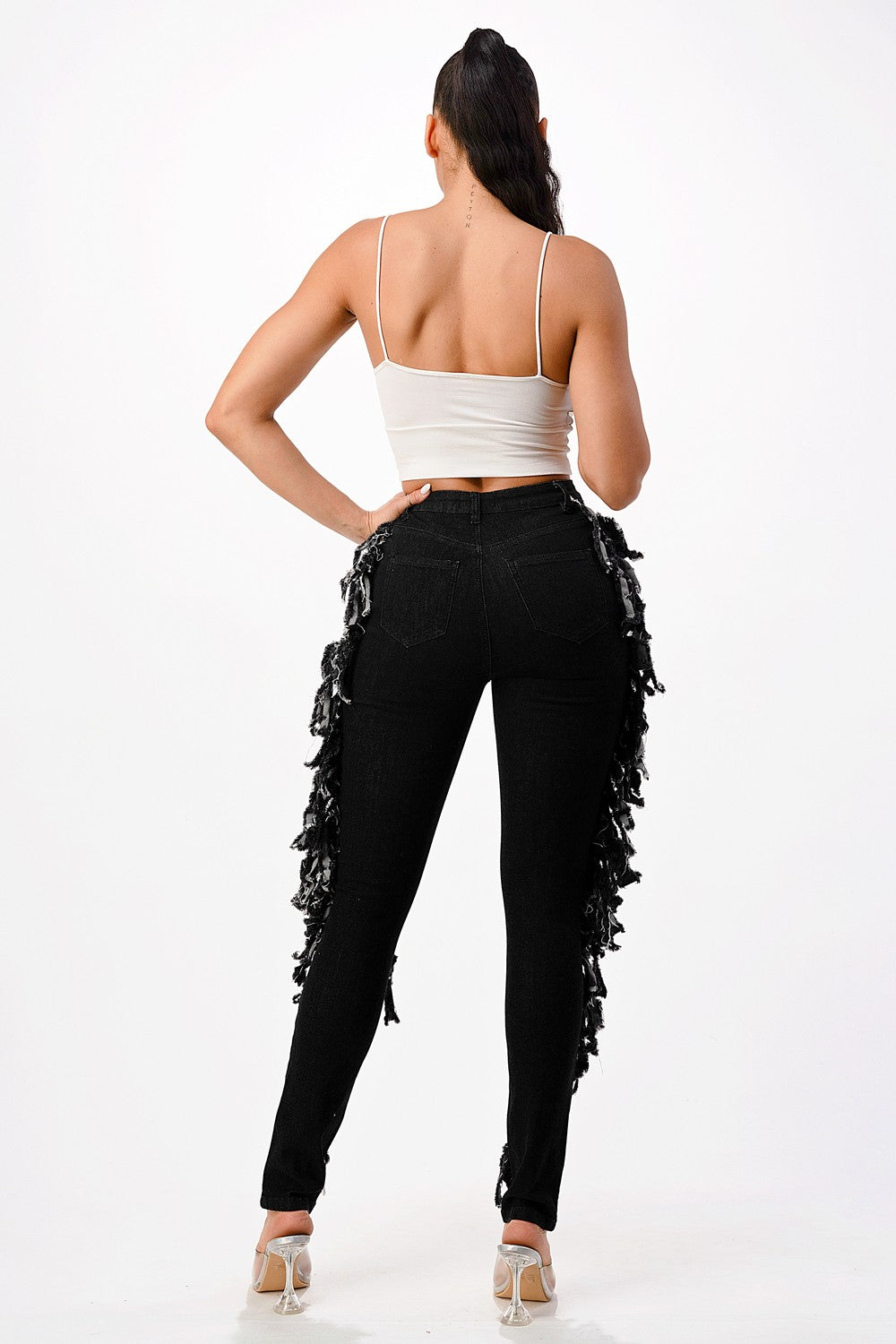 Purple Candy Double Fringe Side Jeans