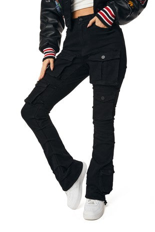 Utility Multi Pocket Stacked Twill Pants