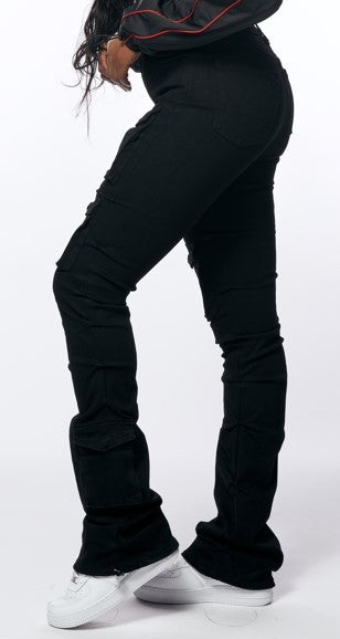 Utility Multi Pocket Stacked Twill Pants