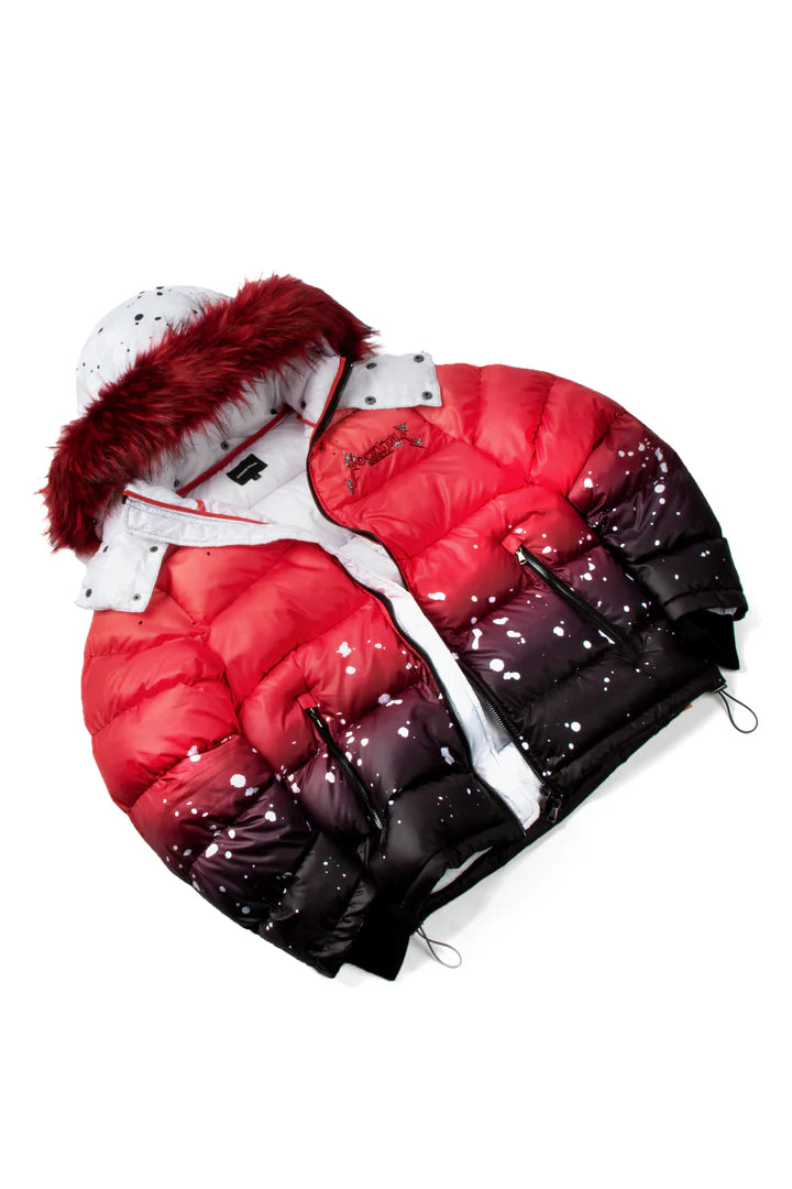 RED CURRY OMBRE PUFFER JACKET