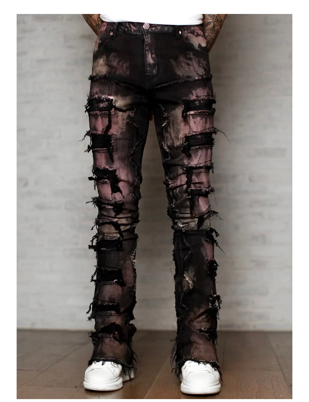 OBSIDIAN BLACK BLEACHED DENIM