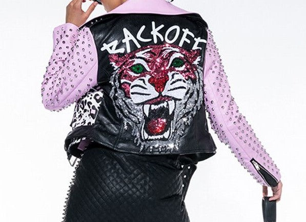 Biker jacket-Pink