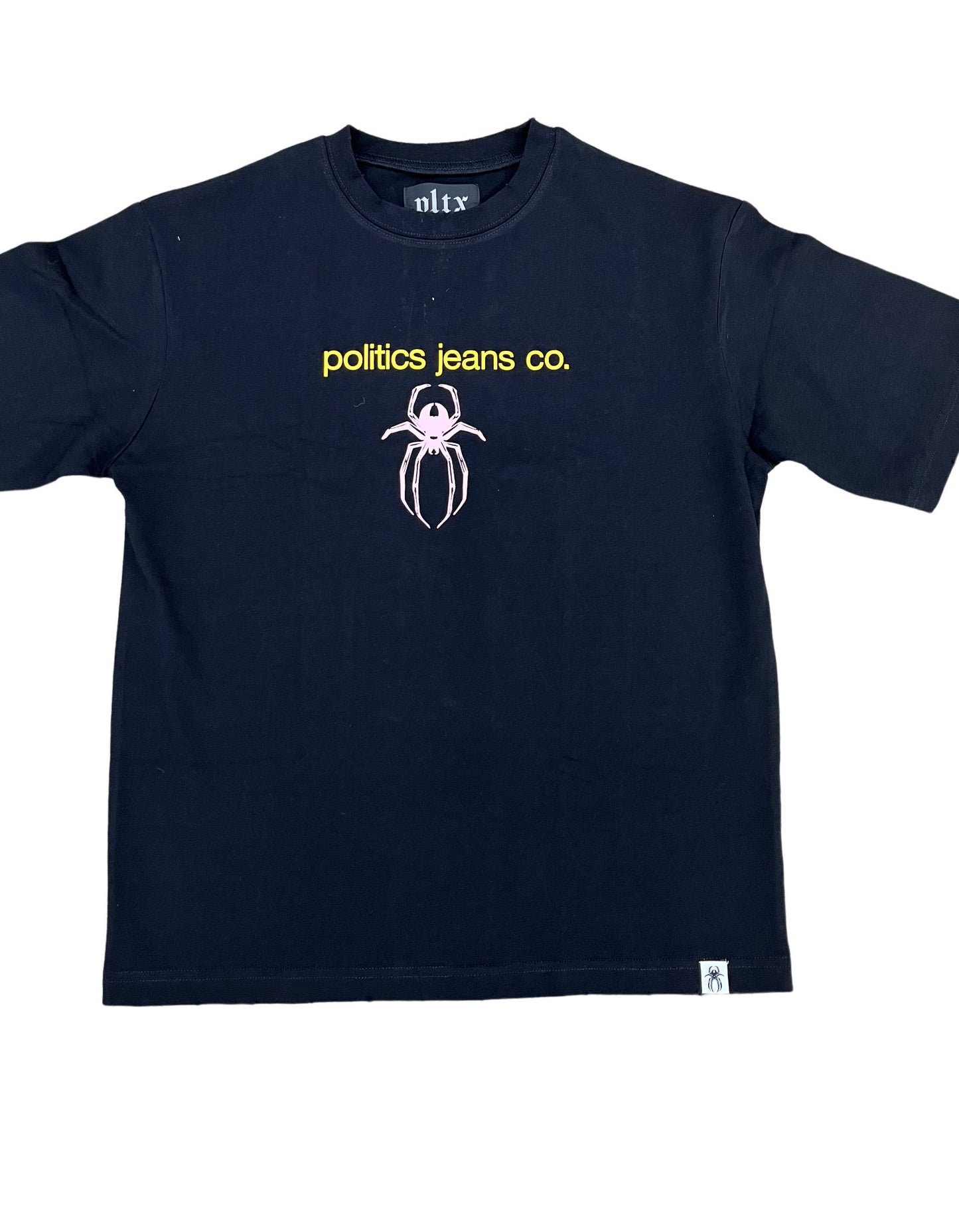 Politics Black Puff Print Spider Shirt