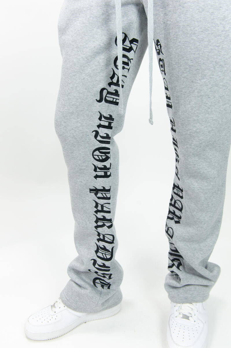 Grey Stacked Joggers, Stacked Men Joggers