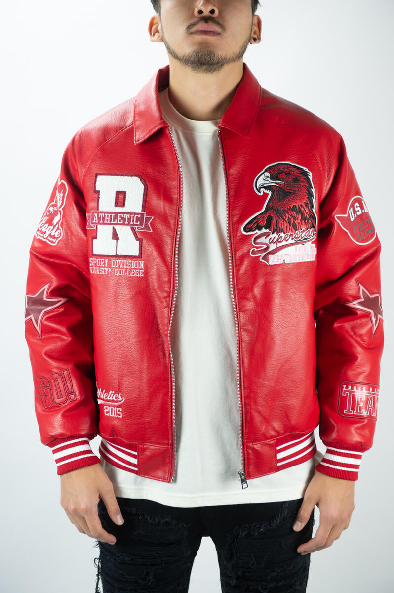 Rebel Minds Red Faux Leather Jacket