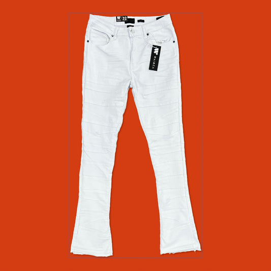 Waimea White Ribbed Stacked Jeans