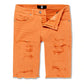 Makobi Shredded Twill Orange Shorts