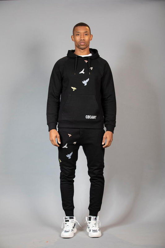 Ceca NY Butterfly Black Fleece & Rhinestones sweatsuit