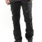 Cargo Pocket Stack Jeans Black