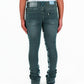 "AGAINST ALL ODDS" CHARCOAL BLUE FLARE STACK DENIM