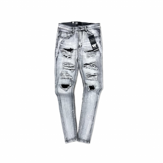 Waimea Grey Bleach Skinny Jeans