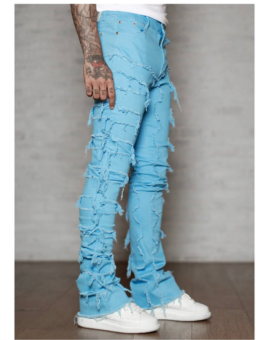 BLUE STACKED JEANS
