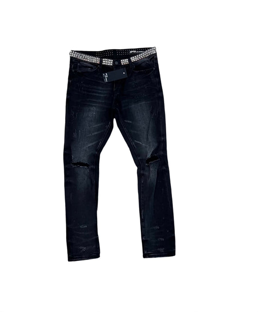 GFTD Spiked-Belt Jeans