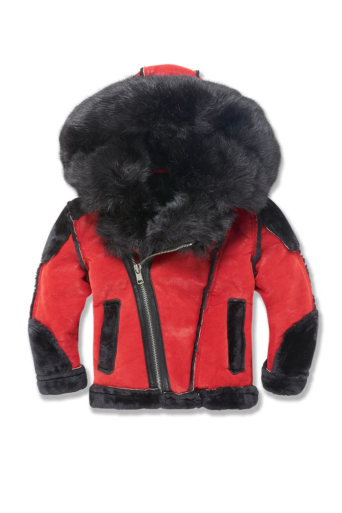 kids El jefe shearling moto jacket