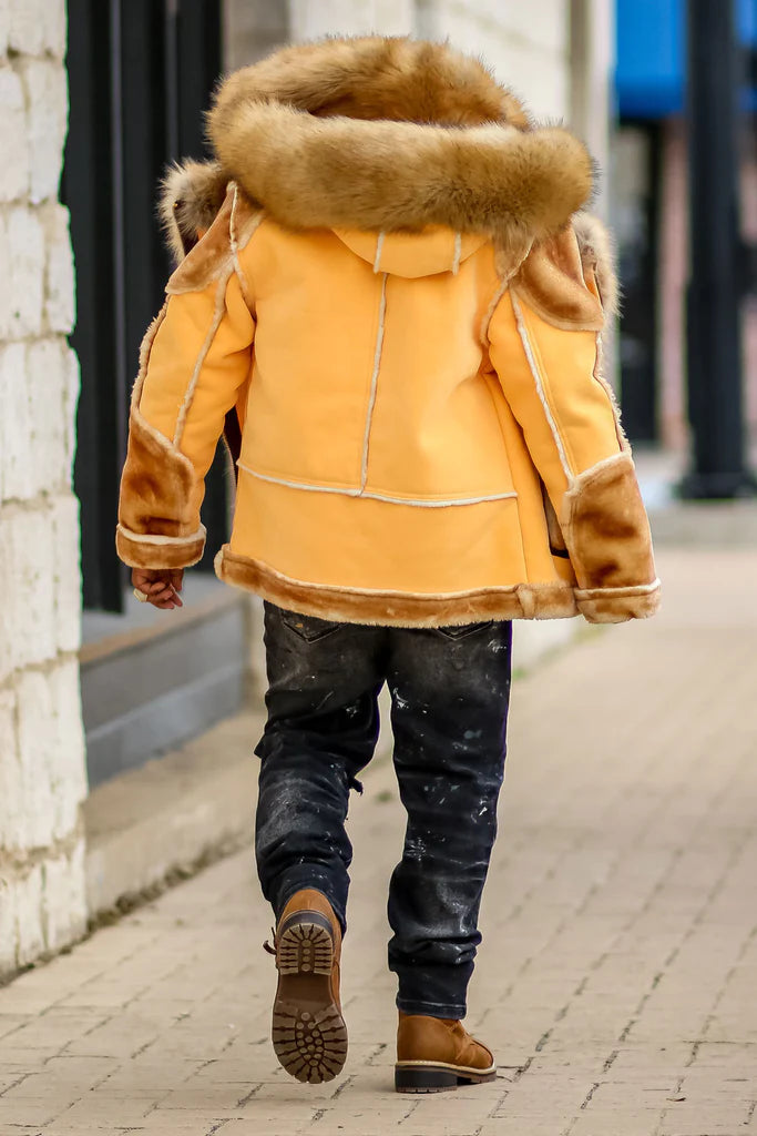 kids EI jefe shearling moto jacket