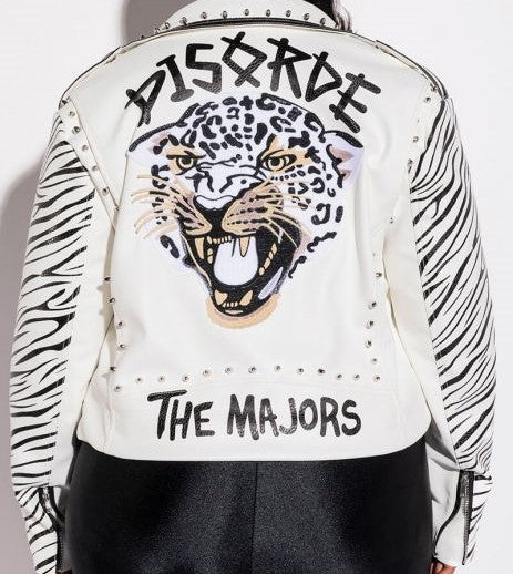 Plus biker jacket-White