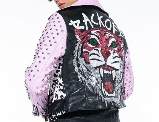 Biker jacket-Pink